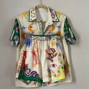 Colorful Graphic Shirt and Shorts Set